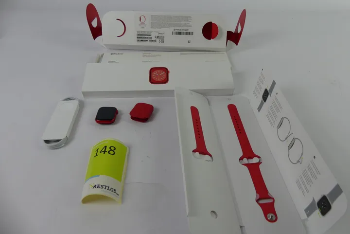 Apple Watch Series 8, 41mm, Red Aluminium Case, Red Sport Band, Cellular (PRODUCT)RED Modellnummer: A2773